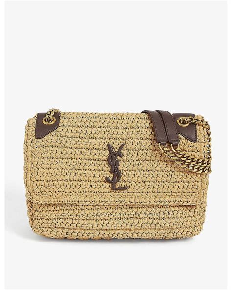 rafia ysl bag|ysl niki raffia bag.